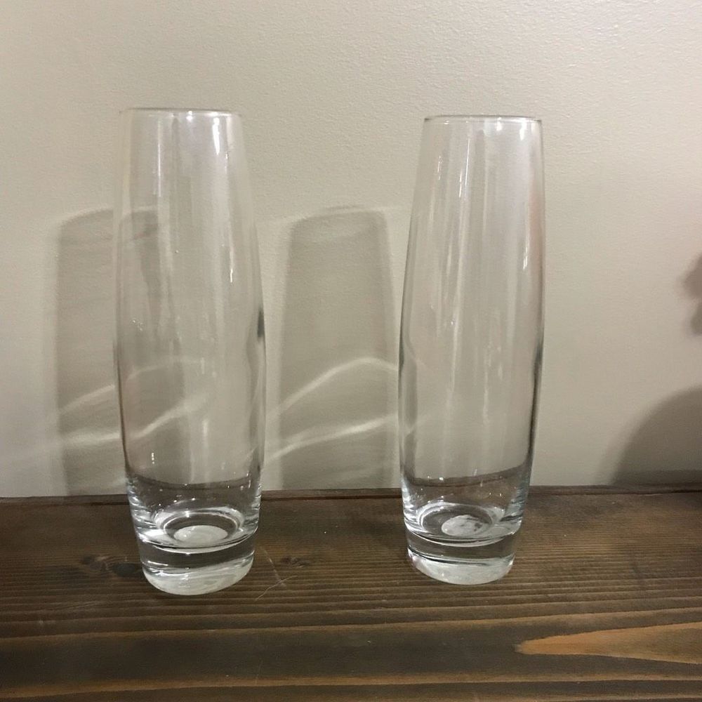 Libbey Bud Vases 2 Clear Glass - Picture 2 of 14